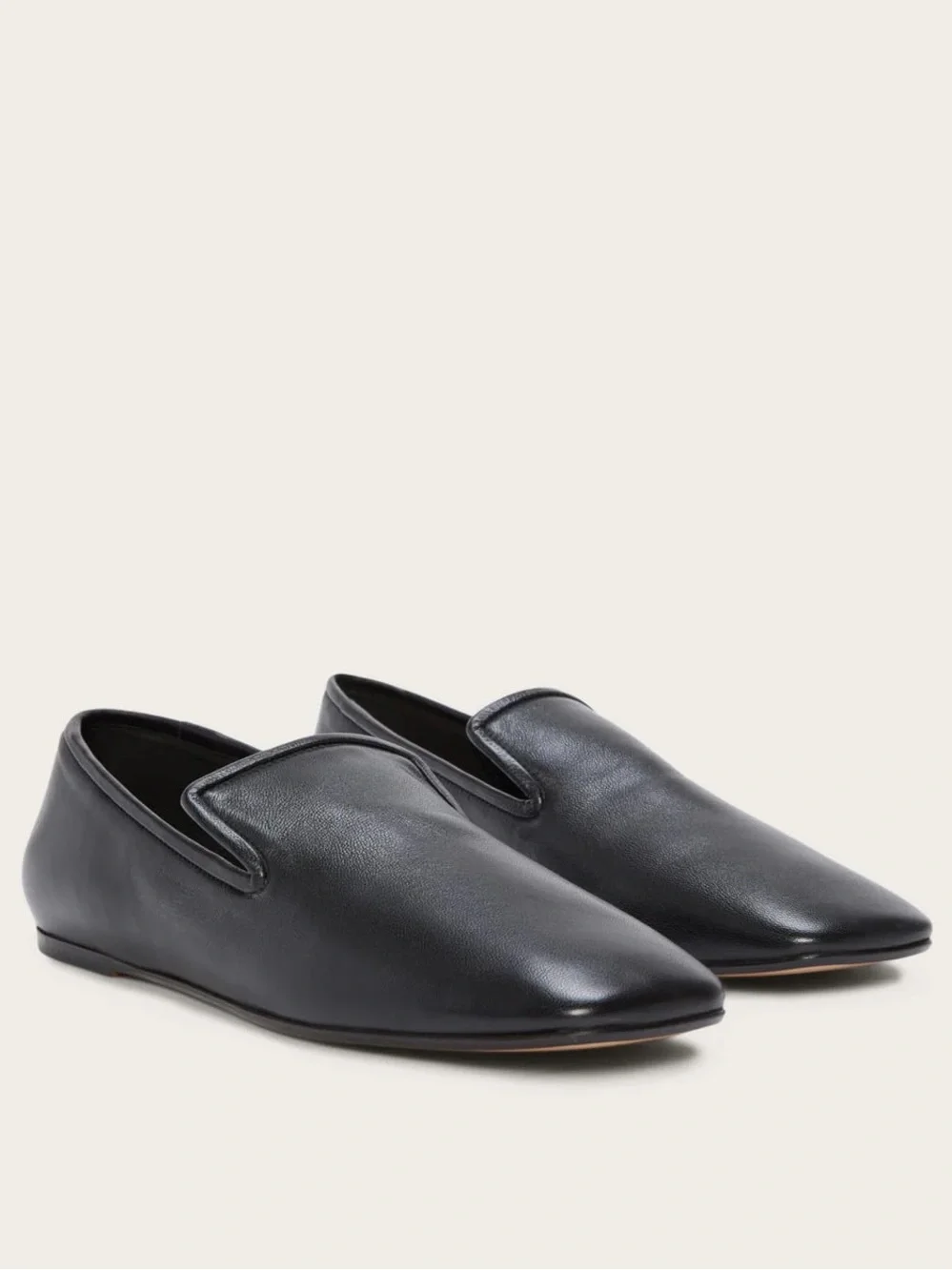 Everlane The Day Loafer Black Nappa Leather Smoking Flats Size 8 NWOB